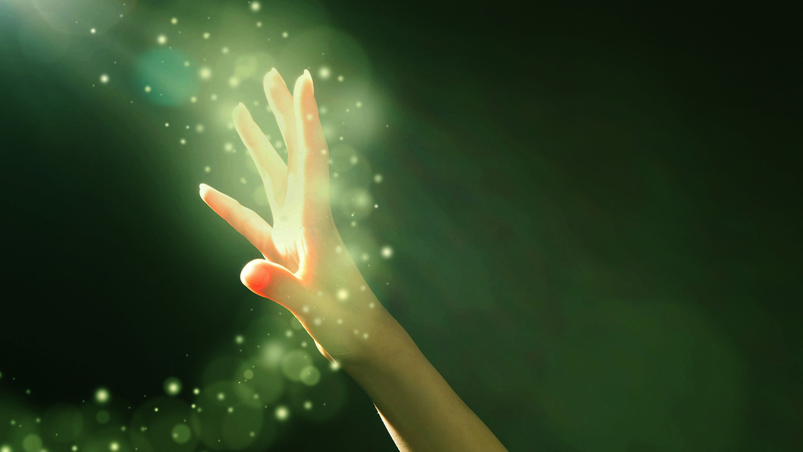 Magic particles with a hand
